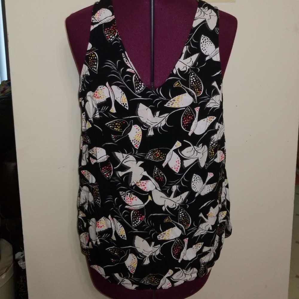 Birdy v neck tank/tunic top